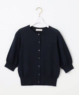 ANY SIS 【洗える】ハーフスリーブ カーディガン ネイビー