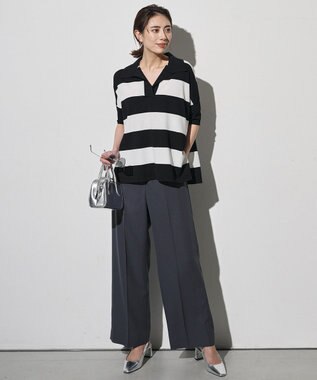 ICB 【WEB限定カラーあり】FluidBackSatin ワイドパンツ ダルブルー