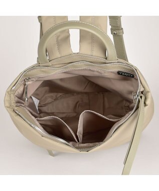 Y'SACCS リサイクルナイロン×カウレザー ラップリュック　Sサイズ グレージュ