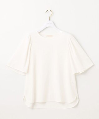 ANY SIS 【接触冷感・吸水速乾・UVケア】エアリードレープスムース フレア袖 ブラウス オフ