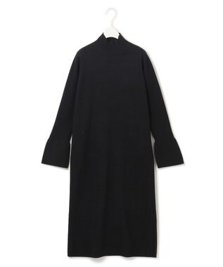 ICB L 【洗える】 ヴィスコースリブハイゲージ ニットワンピース ブラック系