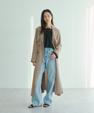 YECCA VECCA 【UVカット/花粉ガード】素材MIXトレンチコート Beige