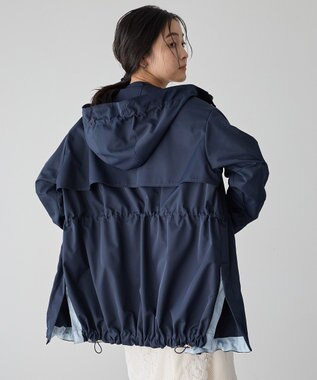 YECCA VECCA [撥水/花粉ガード]ミドル丈マウンテンパーカー Navy