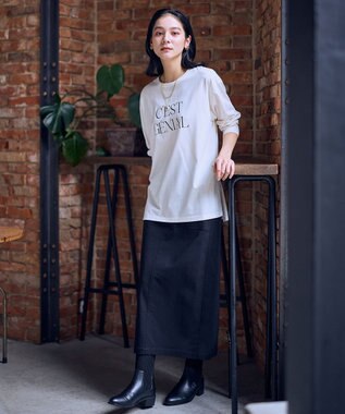 ANY ロゴロングスリーブTシャツ アイボリー