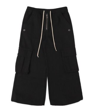 WEGO 【ウエストゴム】スーパーフレアカーゴパンツ ブラック