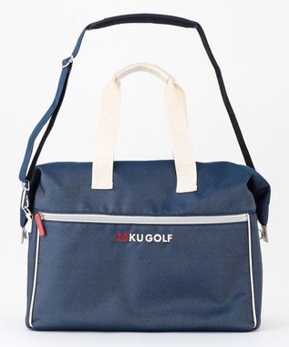 23区GOLF シューズ収納付【UNISEX】合皮×デニム調ボストンバッグ ネイビー系
