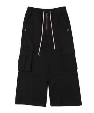WEGO 【ウエストゴム】スーパーフレアカーゴパンツ ブラック