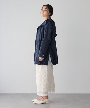 YECCA VECCA [撥水/花粉ガード]ミドル丈マウンテンパーカー Navy