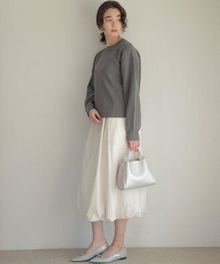 組曲 ソフトクロスバルーン スカート アイボリー系