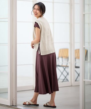 ANY スプリングニットベスト サンドベージュ