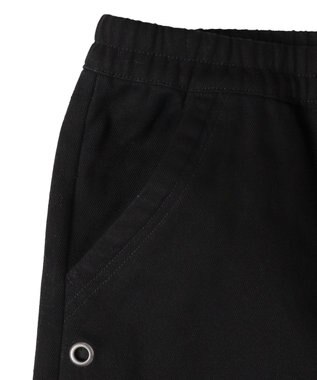 WEGO 【ウエストゴム】スーパーフレアカーゴパンツ ブラック