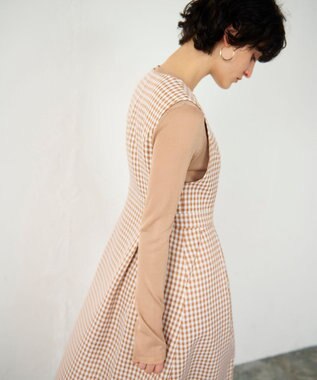 GRACE CONTINENTAL チェックジャンパースカート ベージュ