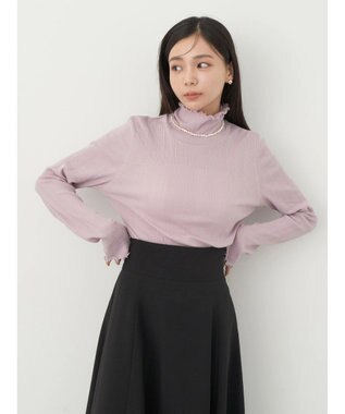 earth music&ecology コットンシアータートルネックプルオーバー Pink