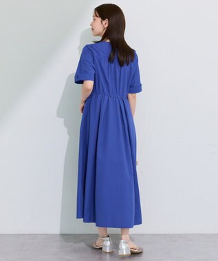 Green Parks サマ見えタックギャザーワンピース Blue