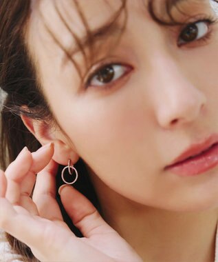 Tiaclasse 【金属アレルギー対応】ダブルリングピアス ピンクゴールド