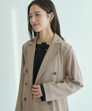 YECCA VECCA 【UVカット/花粉ガード】素材MIXトレンチコート Beige