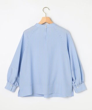 組曲 S リヨセルシャーティングハイネック ブラウス サックスブルーストライプ系1