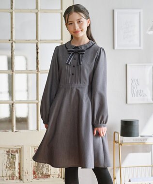 組曲 KIDS 【150-170㎝】 クラシカルグレーワンピース