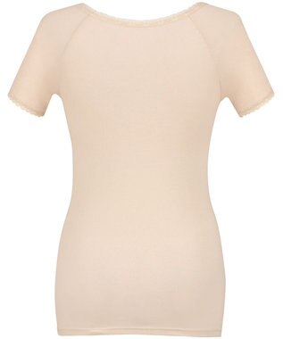 Wing インナー 綿100％(身生地部) 接触冷感 さらっと快適 【綿100% シャリ感タイプ】 3分袖 半袖 3Lまで対応 大きいサイズ 春 夏 EL6362 ウイング／ワコール ベージュ