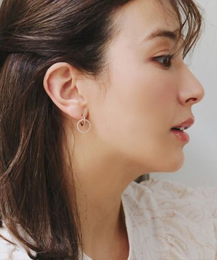 Tiaclasse 【金属アレルギー対応】ダブルリングピアス ピンクゴールド