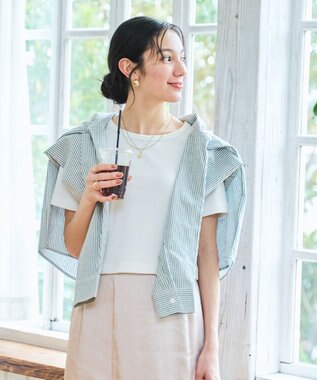 WEGO 【洗える/SML】コンパクトリブT ホワイト