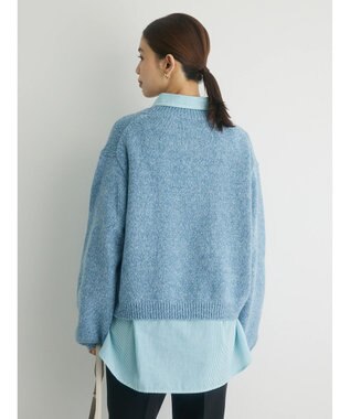 Green Parks ・Ｐｅｔｉｔ　Ｆｌｅｕｒ　ミックスニットプルオーバー Blue