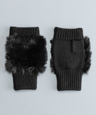 ORuKuBET フェイクファー付きフィンガーレスニットグローブ(WOMEN)