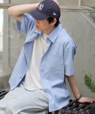 WEGO クロップドSSムジシャツ サックス