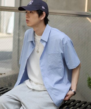 WEGO クロップドSSムジシャツ サックス