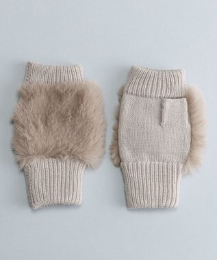 ORuKuBET フェイクファー付きフィンガーレスニットグローブ(WOMEN)