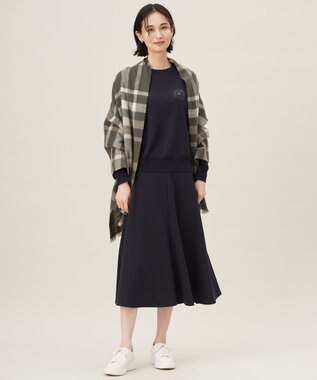 自由区 L 【カタログ掲載・洗える】エンブレム ニット ネイビー