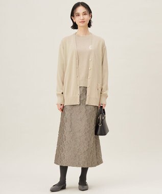 自由区 L 【カタログ掲載・洗える】エンブレム ニット ベージュ