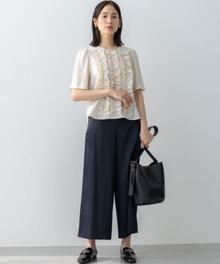 組曲 S 【WEB限定】ヴィンテージジョーゼットフリル ブラウス ベージュ系