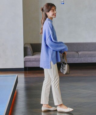 Tiaclasse 【洗える】配色ハンドステッチプルオーバー ブルー