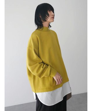 Green Parks 裏起毛ドッキングチュニック Yellow