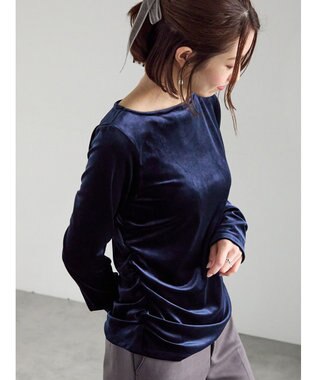 Te chichi ベロアサイドギャザートップス