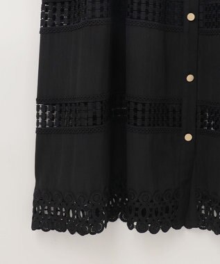 GRACE CONTINENTAL レース切替フレアワンピース ブラック