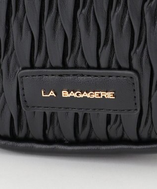 LA BAGAGERIE ランダムプリーツショルダーバッグ タテ ブラック