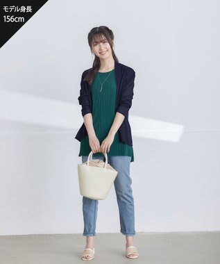 Tiaclasse 【洗える・ストレッチ】デニムパンツ サックス