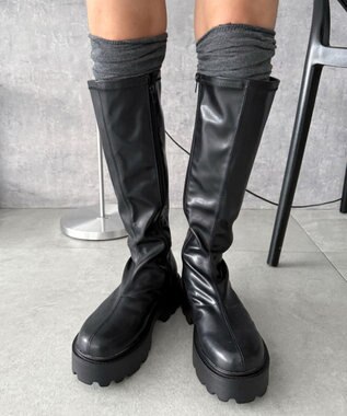 WEGO プレーンロングブーツ ブラック