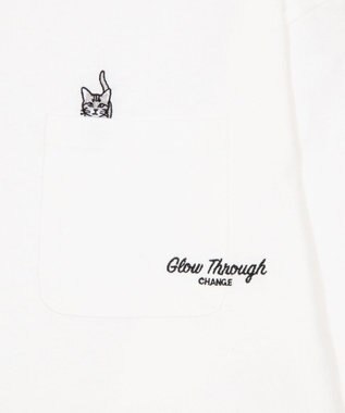 WEGO ポケット刺繍BIG　T（長袖） ホワイト