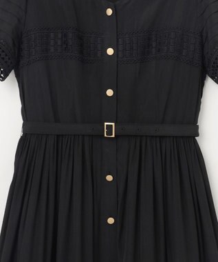 GRACE CONTINENTAL レース切替フレアワンピース ブラック