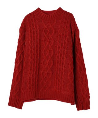 CRAFT STANDARD BOUTIQUE ケーブルニットドッキングスウェット Red