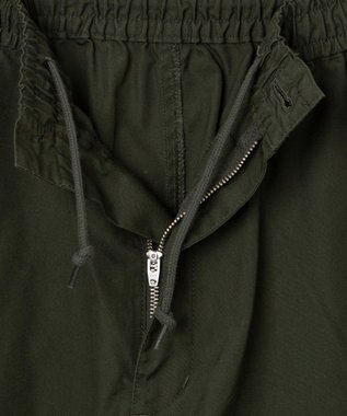 WEGO 【ウエストゴム/手洗い可】ワイドカーゴショーツ カーキ