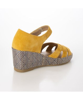 MODE ET JACOMO <D'ICI>カットワークストラップサンダル イエロースエード