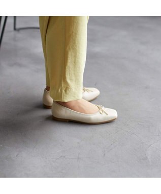 ing <ing>【WEB限定】スクエアトゥバレエシューズ アイボリーカタオシ