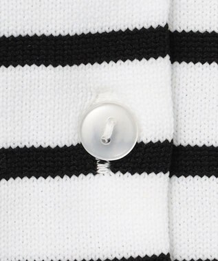 Feroux ロゴ刺繍ニット カーディガン ホワイト系ボーダー