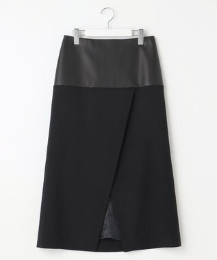 23区 【エステータ】レザードッキング スカート ブラック系