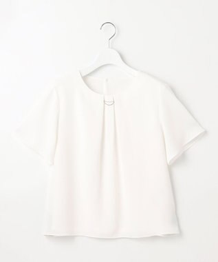 J.PRESS LADIES L シアーストライプ カットソー ホワイト系