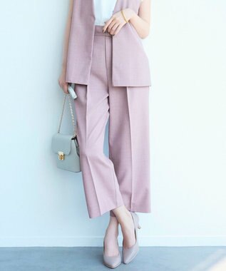 ANY SIS 【セットアップ対応】リネンライク ワイドパンツ ラベンダー